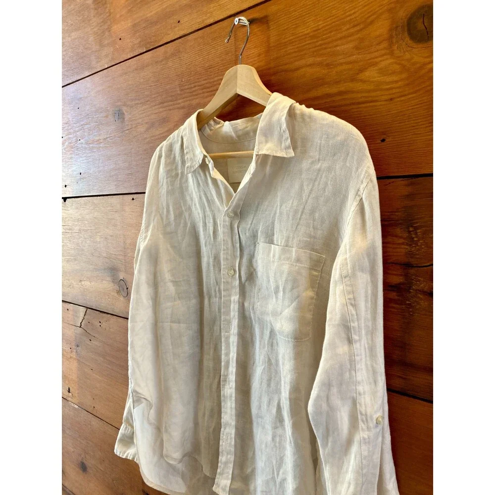 Citizens of Humanity $248 Kayla White Linen Button Up Shirt - Size M - 4427SC